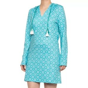 CABANA LIFE Aqua Tropical Hooded Beach Coverup